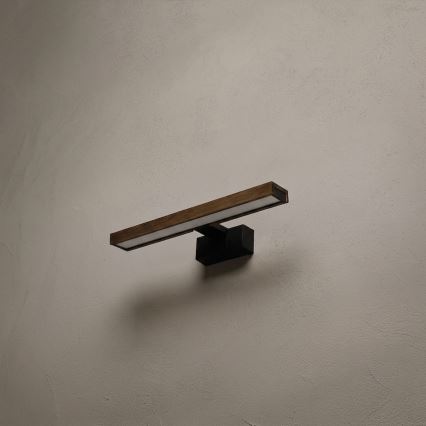 Brilagi - LED kúpeľňové zrkadlové osvetlenie 3v1 WOODY MIRROR LED/8W/230V 40 cm IP44 čierna/dub orech