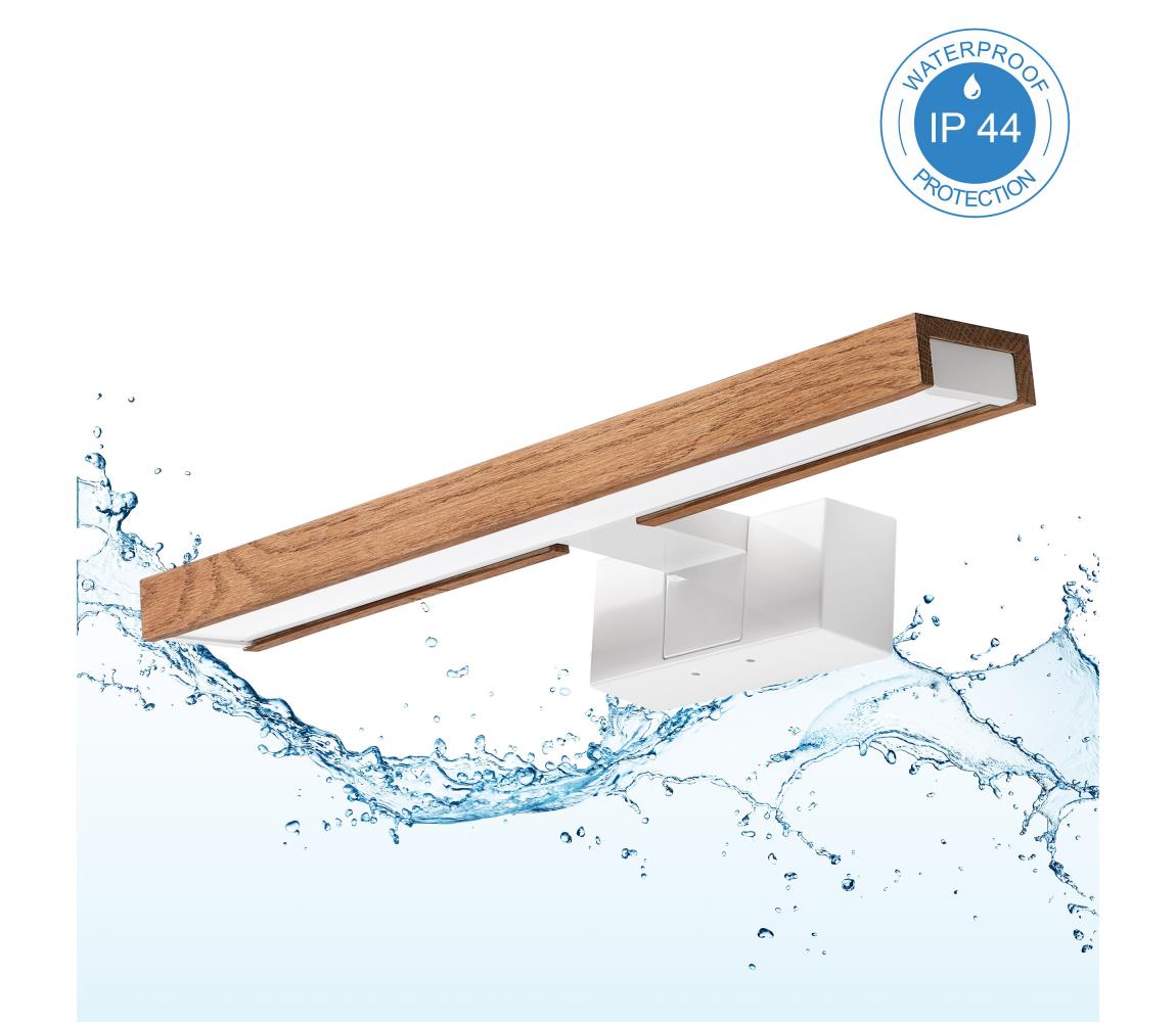 Brilagi - LED osvetlenie zrkadla do kúpeľne 3v1 WOODY MIRROR LED/8W/230V IP44 biela/dub čerešňa 8590828018186