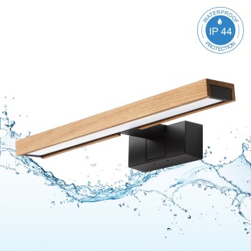 Brilagi - LED osvetlenie zrkadla do kúpeľne 3v1 WOODY MIRROR LED/8W/230V IP44 čierna/dub