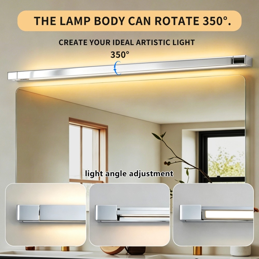 Brilagi - LED osvetlenie zrkadla do kúpeľne AQUA LINE LED/36W/230V 120 cm IP44 lesklý chróm CRI 90