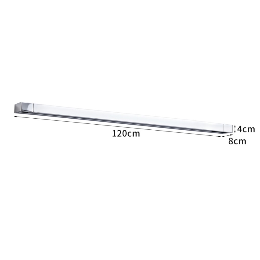 Brilagi - LED osvetlenie zrkadla do kúpeľne AQUA LINE LED/36W/230V 120 cm IP44 lesklý chróm CRI 90