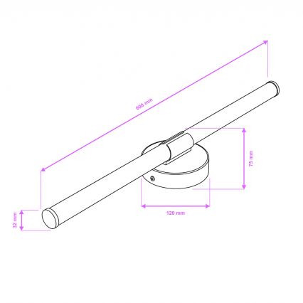 Brilagi - LED kúpeľňové osvetlenie nad zrkadlo LARA LED/10W/230V 60 cm IP44 lesklý chróm