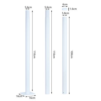 Brilagi - LED pouličné svietidlo so stĺpom 3 m URBANSPARK LED/120W/230V biele IP65