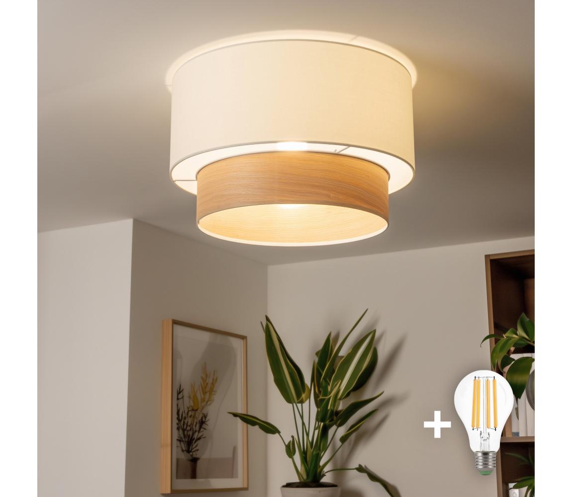 Brilagi - LED prisadené stropné svietidlo CERIA 1xE27/40W/230V pr. 50 cm biela/béžová BG3991+EG781089