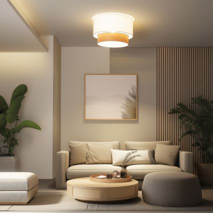 Brilagi - LED prisadené stropné svietidlo CERIA 1xE27/40W/230V pr. 50 cm biela/béžová