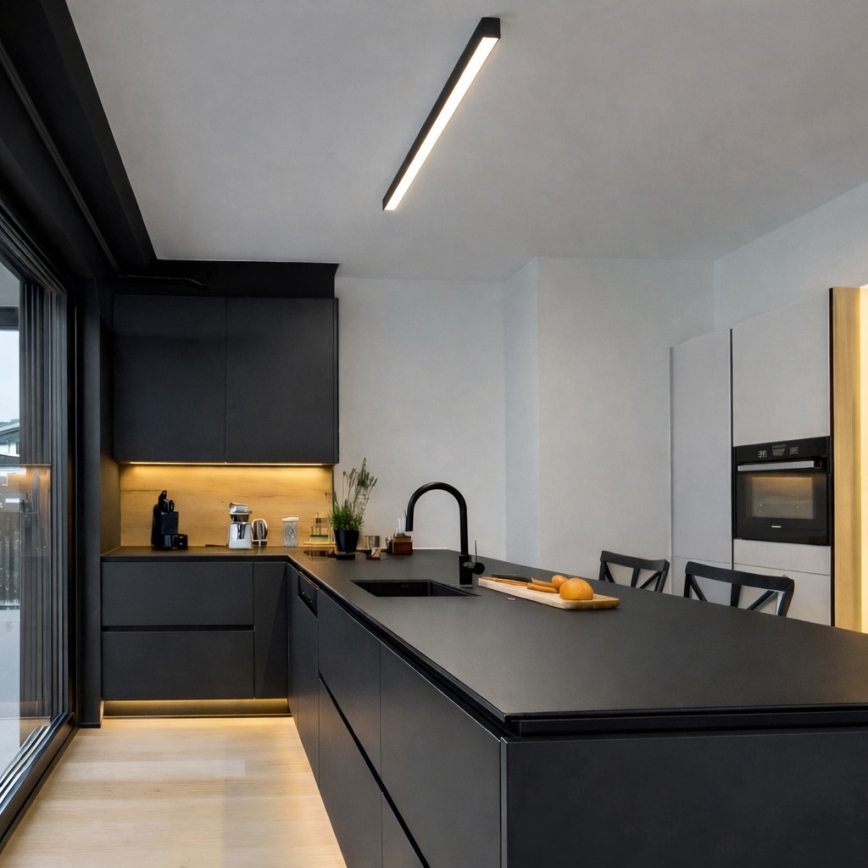 Brilagi - LED prisadené stropné svietidlo FULLDAY LED/20/30/40W/230V 2700/4000/6000K 120 cm čierne