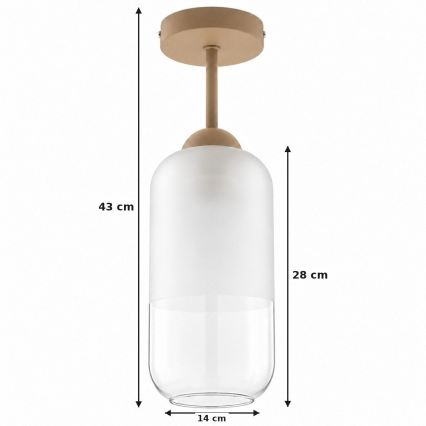 BRILAGI - LED Prisadené svietidlo RETRO GLASS 1xE27/60W/230V pr. 14 cm béžová/biela