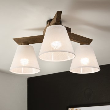 Brilagi - LED  Prisadený luster ANTHONY 3xE14/40W/230V dub orech/biela