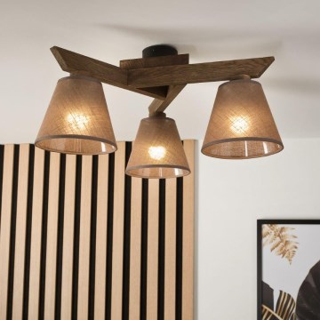 Brilagi - LED  Prisadený luster ANTHONY 3xE14/40W/230V dub orech/hnedá
