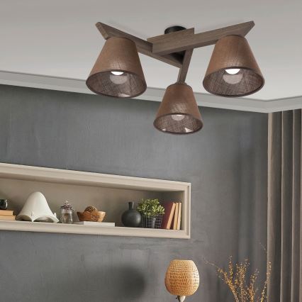 Brilagi - LED  Prisadený luster ANTHONY 3xE14/40W/230V dub orech/hnedá