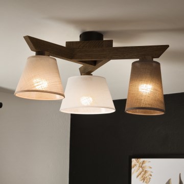 Brilagi - LED  Prisadený luster ANTHONY 3xE14/40W/230V dub orech