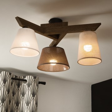 Brilagi - LED  Prisadený luster ANTHONY 3xE14/40W/230V dub orech