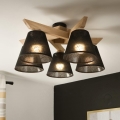 Brilagi - LED  Prisadený luster ANTHONY 5xE14/40W/230V dub/čierna