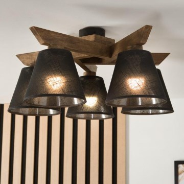 Brilagi - LED Prisadený luster ANTHONY 5xE14/40W/230V dub orech/čierna