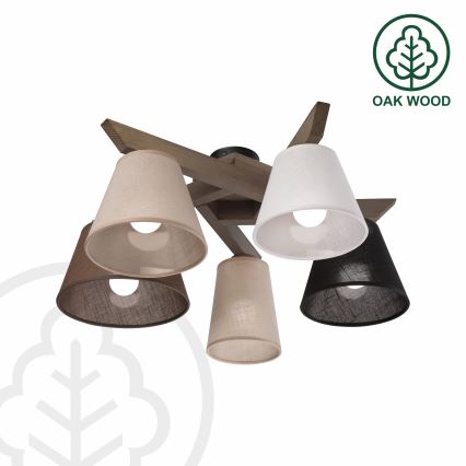 Brilagi - LED  Prisadený luster ANTHONY 5xE14/40W/230V dub orech