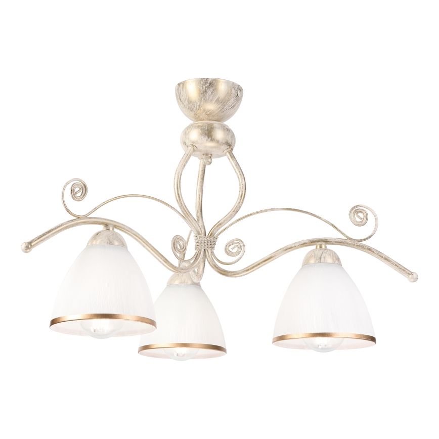 Brilagi - LED Prisadený luster ANTICO 3xE27/60W/230V 3000K biela patina