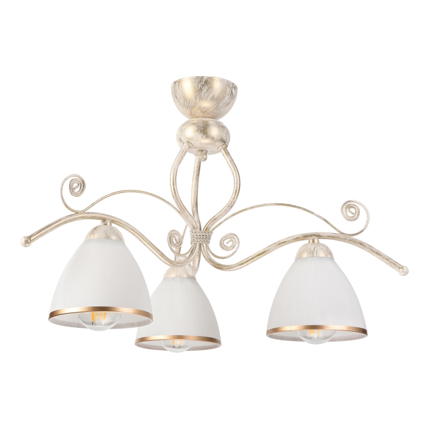 Brilagi - LED prisadený luster ANTICO 3xE27/60W/230V biela patina