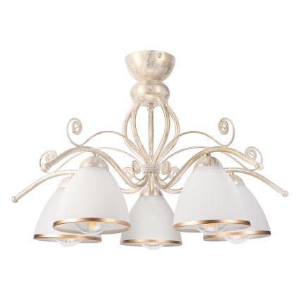 Brilagi - LED prisadený luster ANTICO 5xE27/60W/230V 3000K biela patina