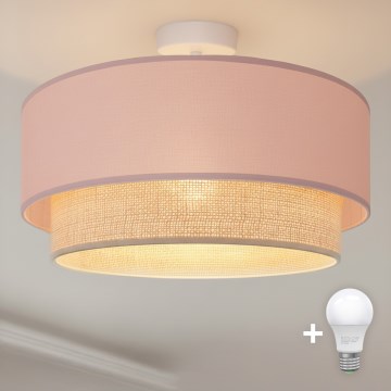 Brilagi - LED prisadený luster BOHO BOBO 1xE27/10W/230V priemer 40 cm ružová/krémová