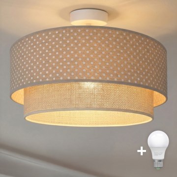 Brilagi-LED Prisadený luster BOHO BOBO 1xE27/60W/230V pr.40 cm s bodkami béžová/krémová.