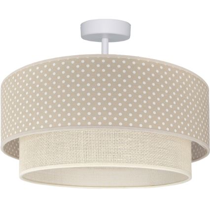 Brilagi-LED Prisadený luster BOHO BOBO 1xE27/60W/230V pr.40 cm s bodkami béžová/krémová.