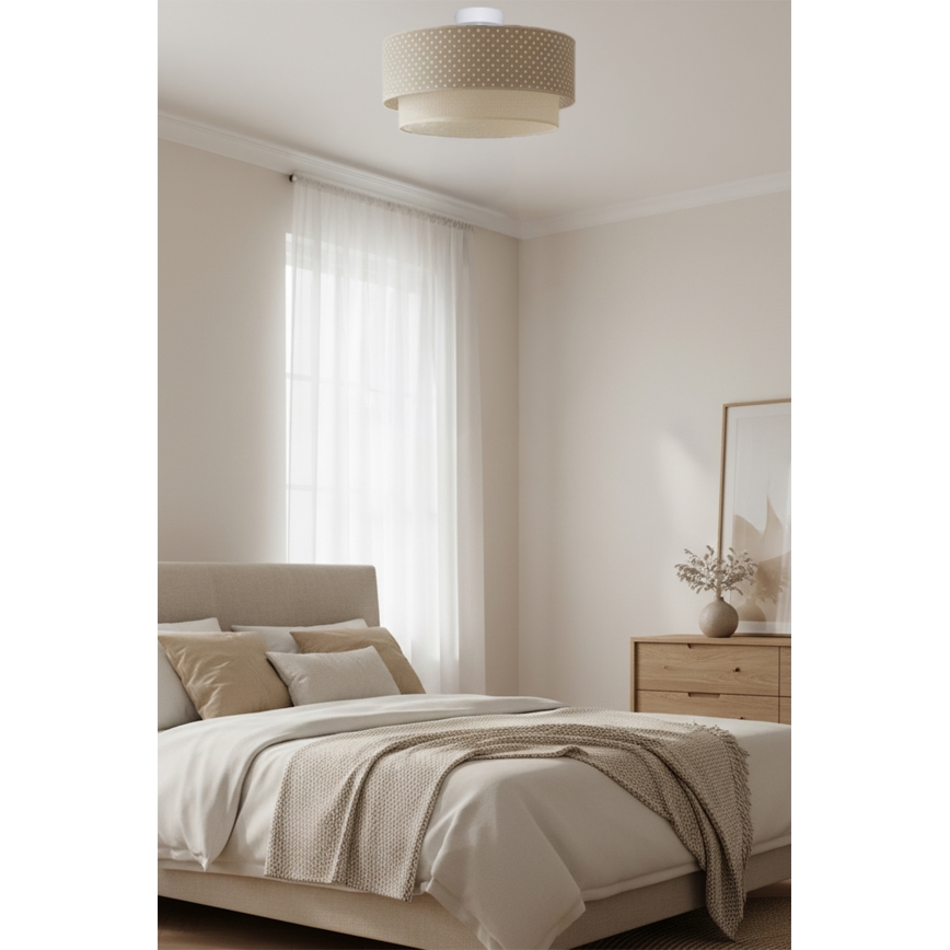 Brilagi-LED Prisadený luster BOHO BOBO 1xE27/60W/230V pr.40 cm s bodkami béžová/krémová.