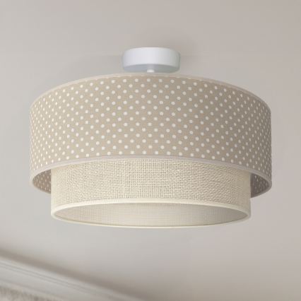 Brilagi-LED Prisadený luster BOHO BOBO 1xE27/60W/230V pr.40 cm s bodkami béžová/krémová.