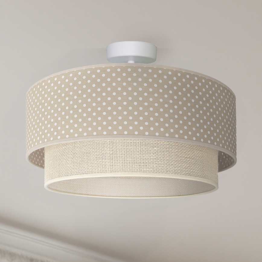 Brilagi-LED Prisadený luster BOHO BOBO 1xE27/60W/230V pr.40 cm s bodkami béžová/krémová.