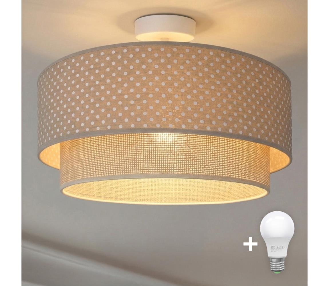 Brilagi-LED Prisadený luster BOHO BOBO 1xE27/60W/230V priemer 40 cm bodky béžová/krémová. 8590828051152