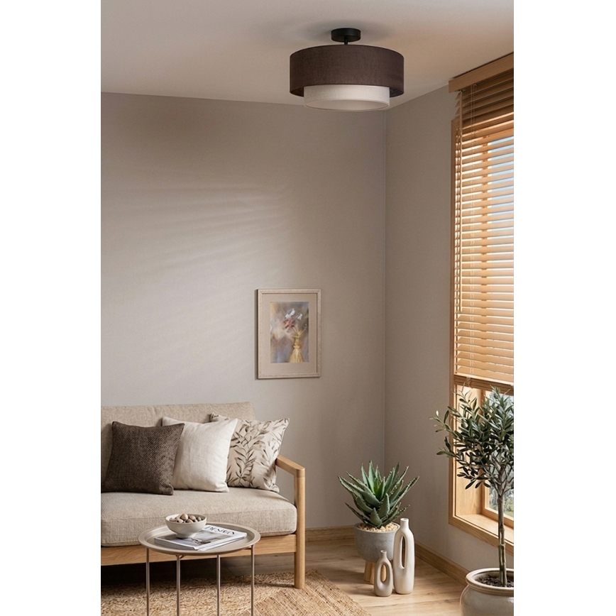 Brilagi - LED prisadený luster BOHO ECO 1xE27/10W/230V pr. 40 cm hnedá/krémová