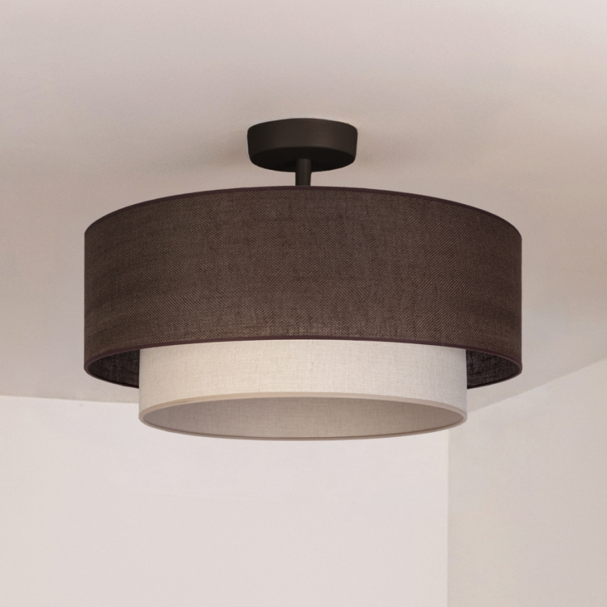 Brilagi - LED prisadený luster BOHO ECO 1xE27/10W/230V pr. 40 cm hnedá/krémová