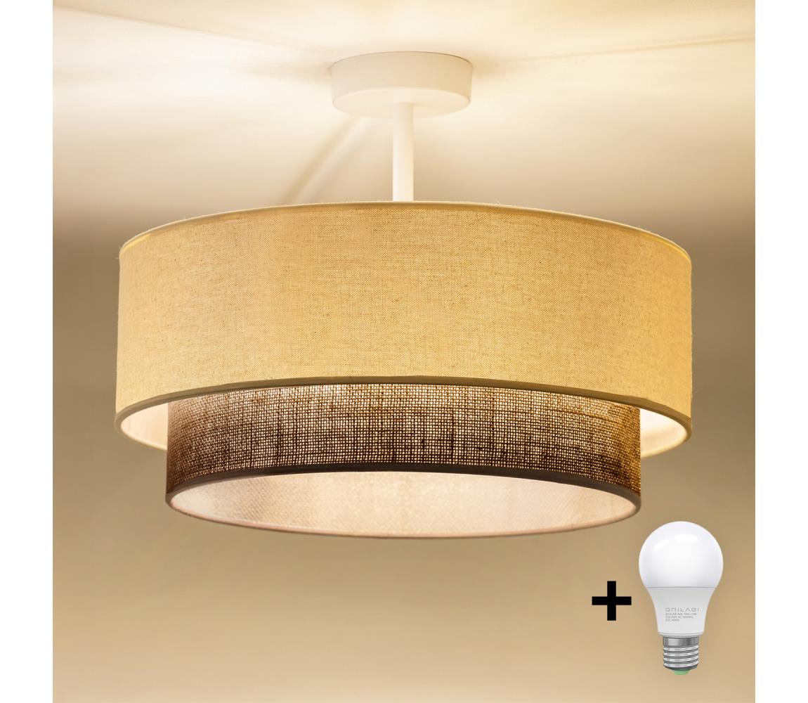 Brilagi - LED prisadený luster BOHO STYLE 1xE27/15W/230V priemer 40 cm krémová/hnedá 8590828027928