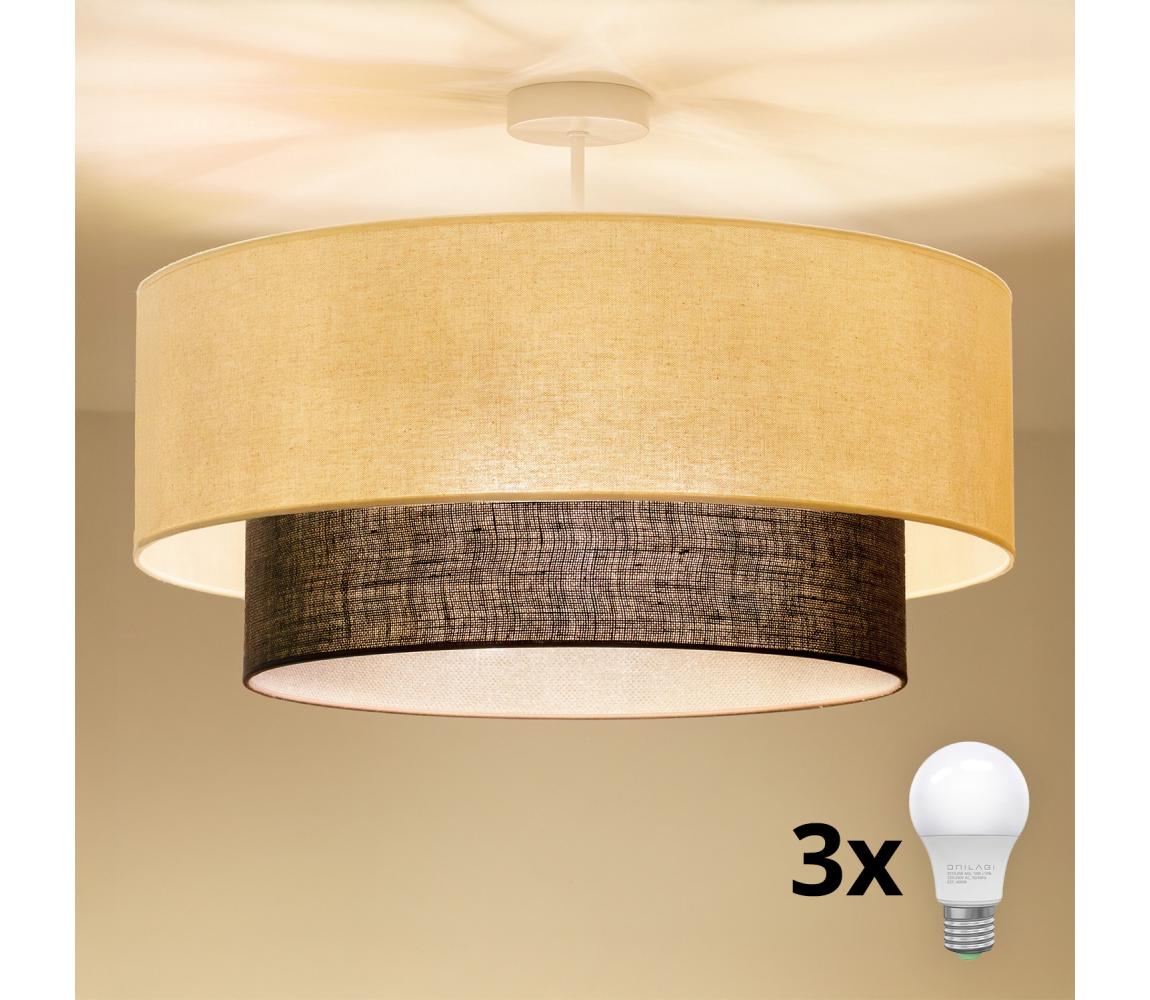 Brilagi - LED prisadený luster BOHO STYLE 3×E27/15W/230V Ø 60 cm krémový/hnedý 8590828027997