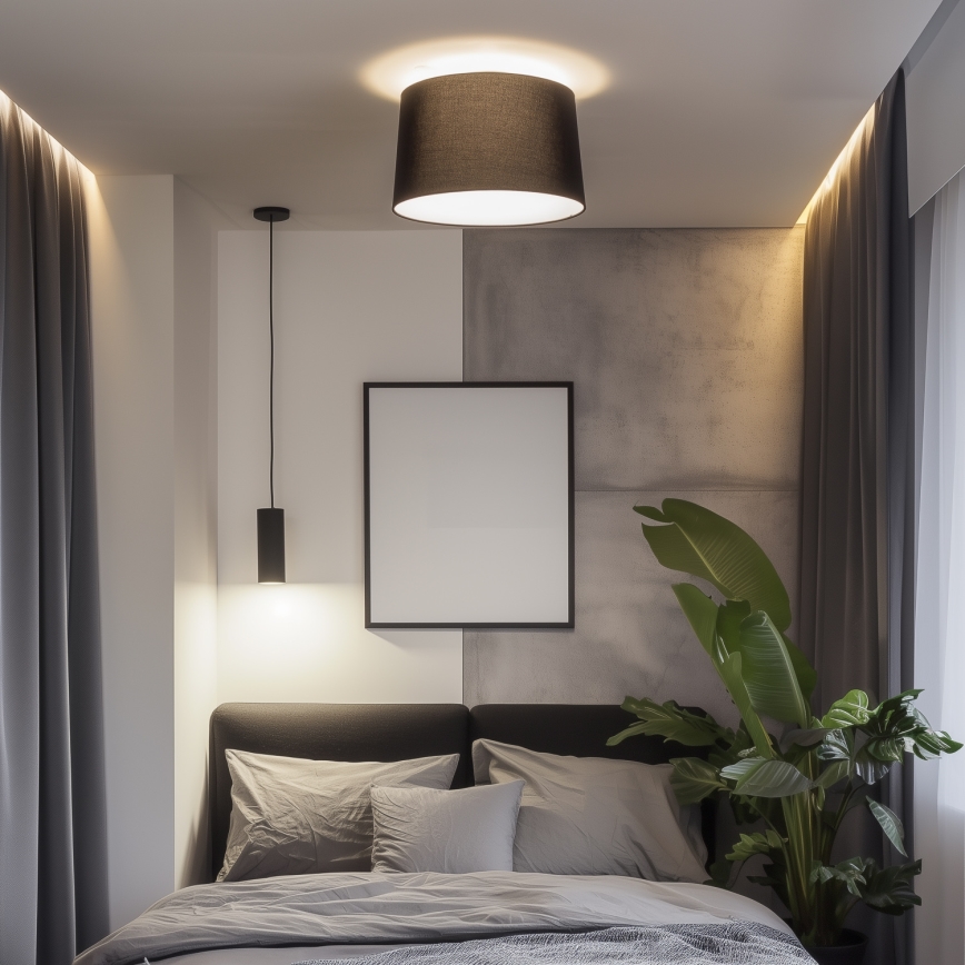 Brilagi - LED Prisadený luster CERIA 1xE27/40W/230V pr. 45 cm čierna