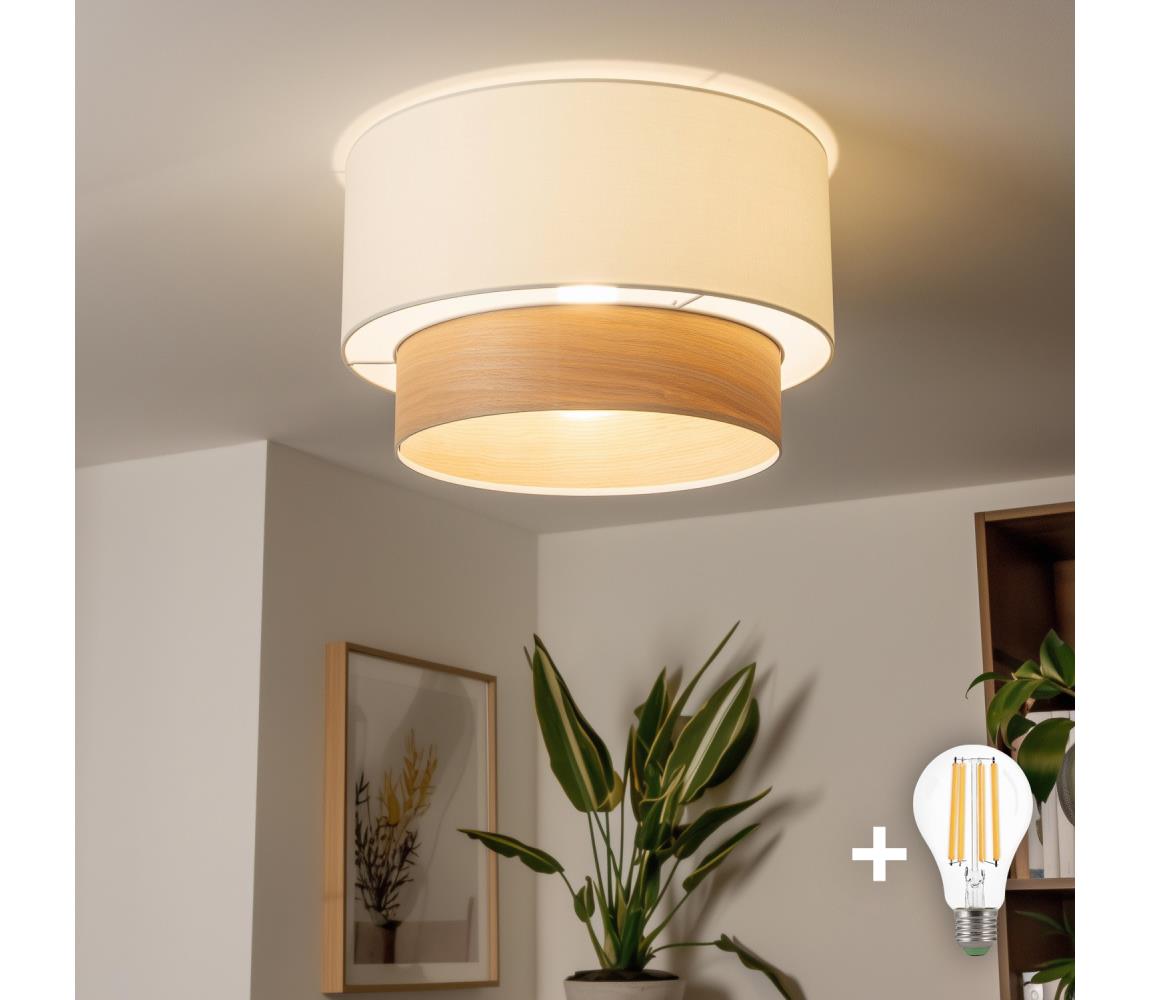 Brilagi - LED prisadený luster CERIA 1xE27/40W/230V pr. 50 cm biela/bežová BG3988+EG781089