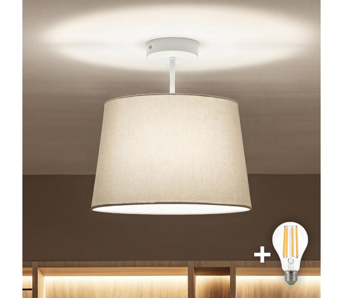 Brilagi - LED prisadený luster CERIA 1xE27/60W/230V pr. 30 cm biela/sivá BG3992+EG781036