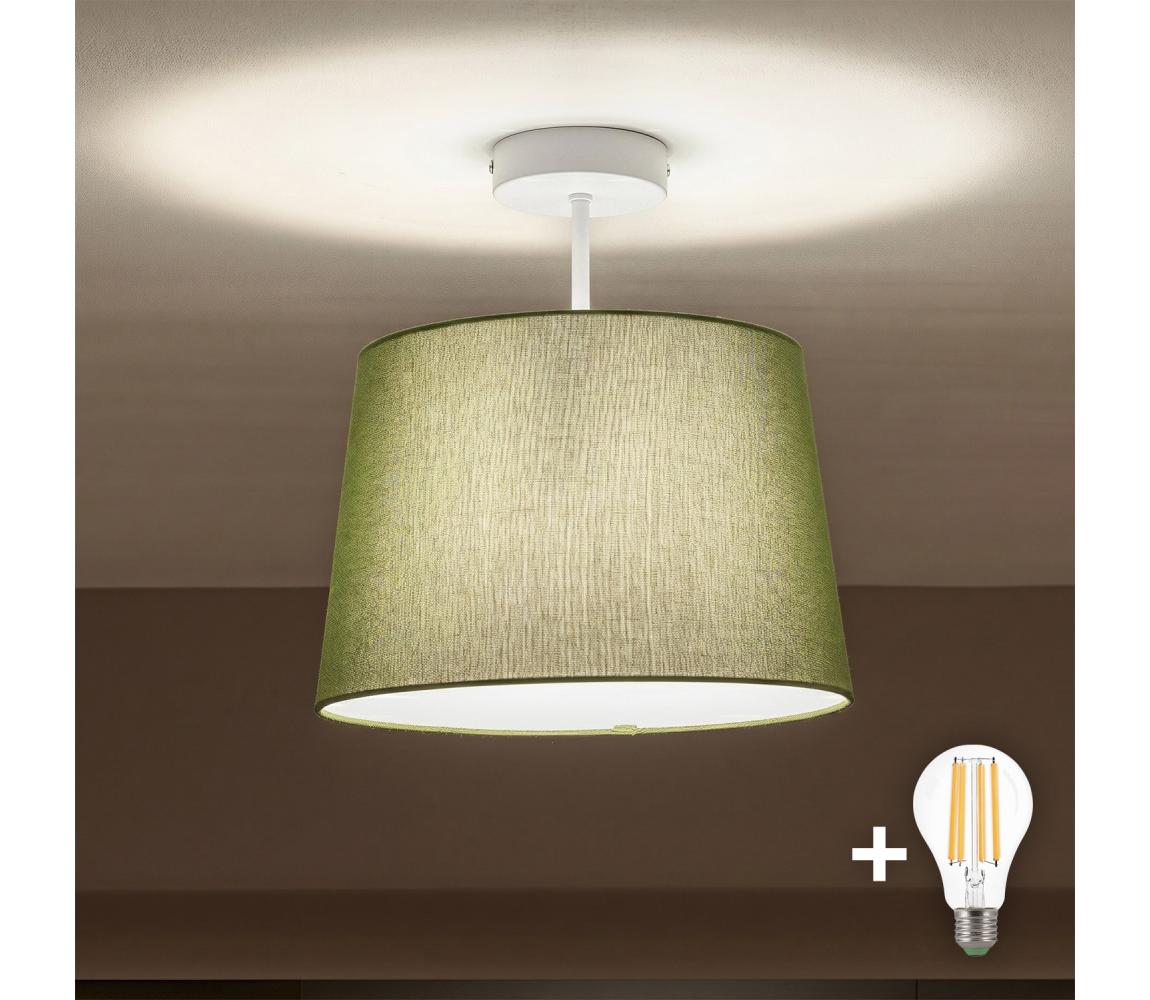 Brilagi - LED prisadený luster CERIA 1xE27/60W/230V pr. 30 cm biela/zelená BG3992+EG781039