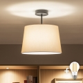 Brilagi - LED prisadený luster CERIA 1xE27/60W/230V pr. 30 cm čierna/béžová