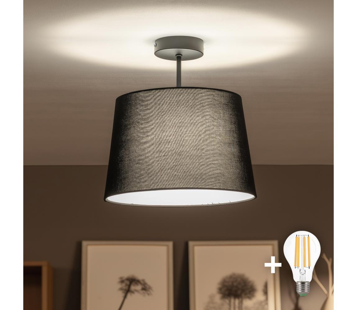 Brilagi - LED Prisadený luster CERIA 1xE27/60W/230V pr. 30 cm čierna BG3989+EG781038