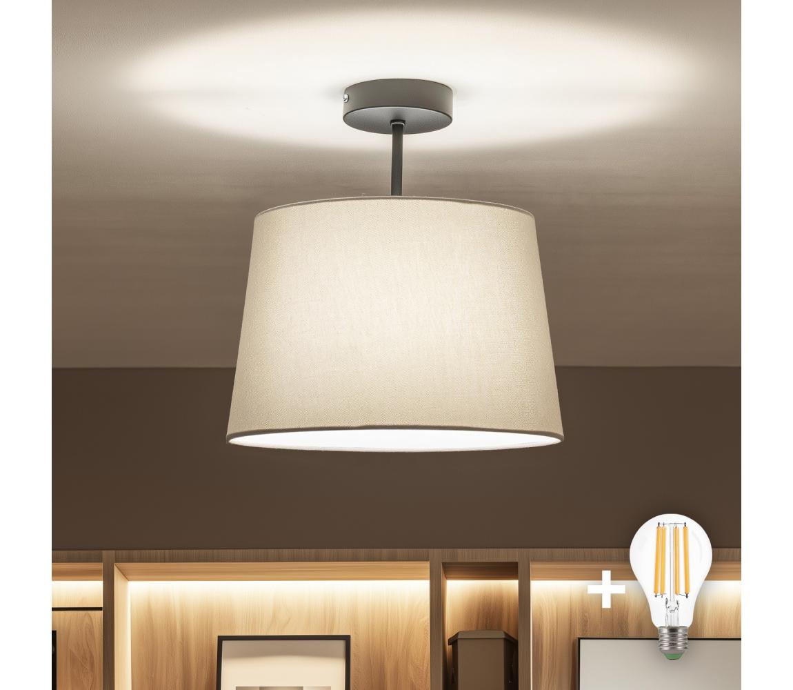 Brilagi - LED prisadený luster CERIA 1xE27/60W/230V pr. 30 cm čierna/sivá BG3989+EG781036