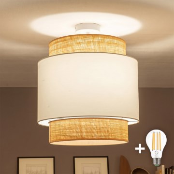 Brilagi - LED prisadený luster CERIA 1xE27/60W/230V pr. 40 cm béžová/biela