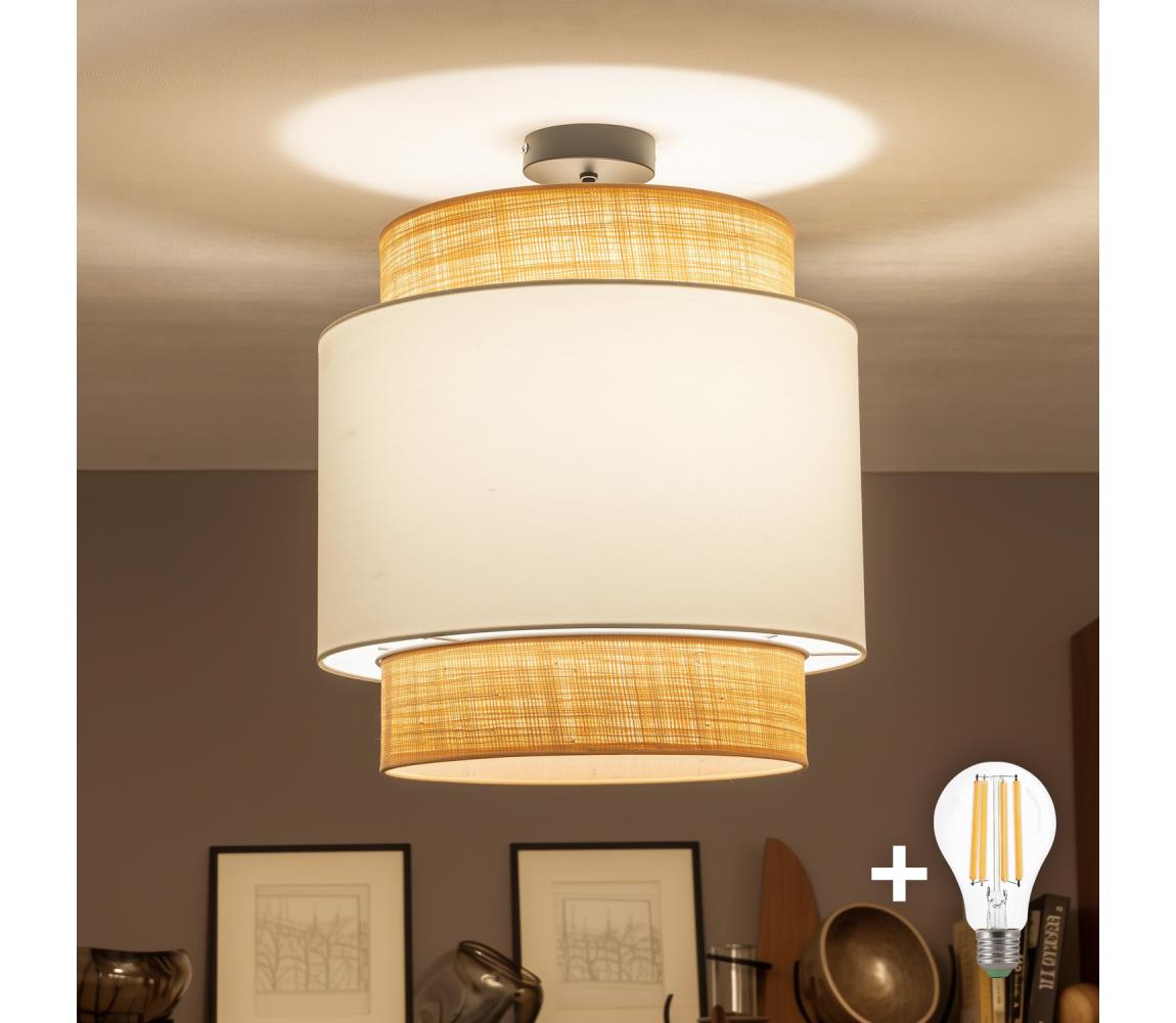 Brilagi - LED Prisadený luster CERIA 1xE27/60W/230V pr. 40 cm čierna/béžová/biela BG3989+EG781086