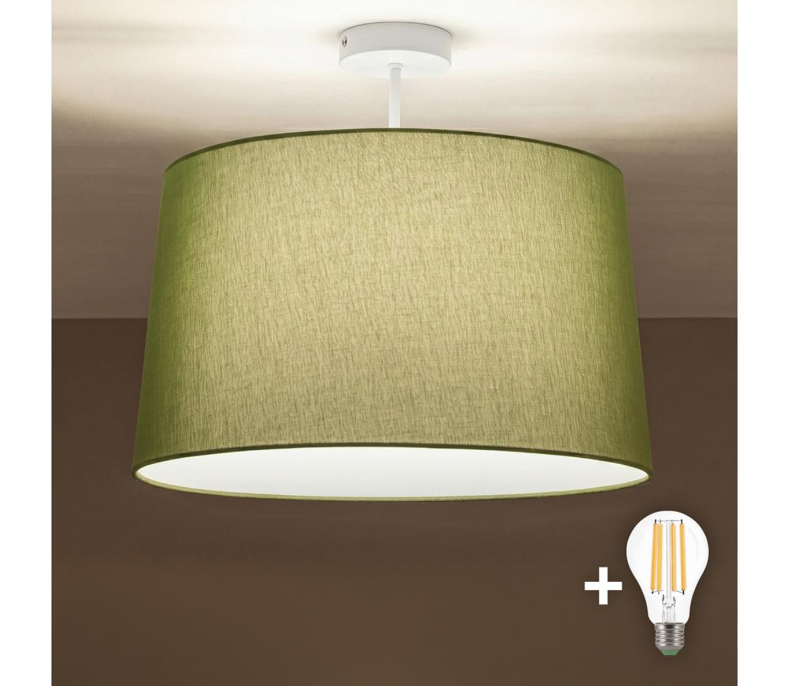 Brilagi - LED Prisadený luster CERIA 1xE27/60W/230V pr. 45 cm biela/zelená BG3992+EG781045