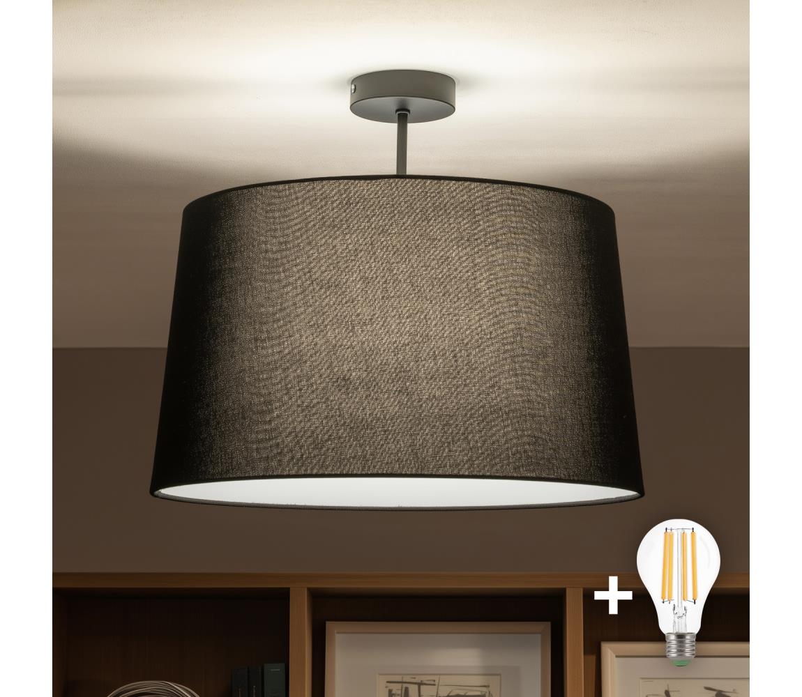 Brilagi - LED prisadený luster CERIA 1xE27/60W/230V pr. 45 cm čierny BG3989+EG781044