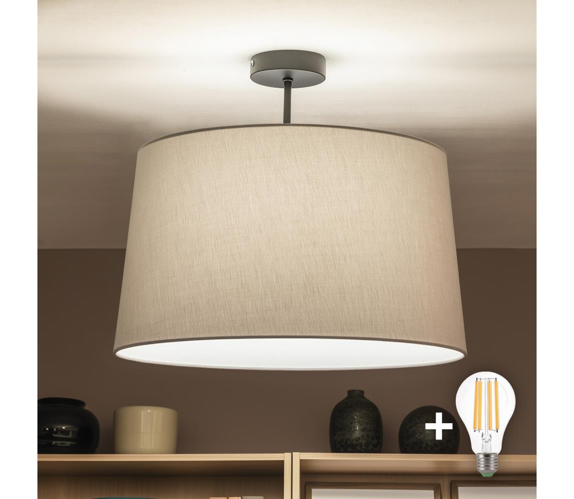Brilagi - LED prisadený luster CERIA 1xE27/60W/230V priemer 45 cm čierna/šedá BG3989+EG781042