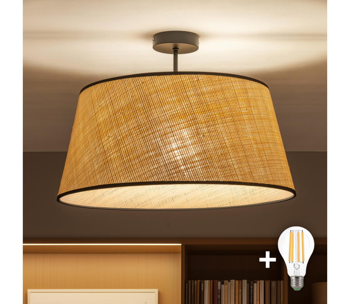 Brilagi - LED prisadený luster CERIA 1xE27/60W/230V priemer 50 cm čierna/béžová BG3989+EG781084