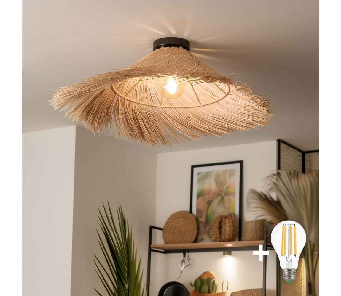 Brilagi - LED prisadený luster CERIA BOHO 1xE27/40W/230V pr. 100 cm ratan BG3988+EG781137