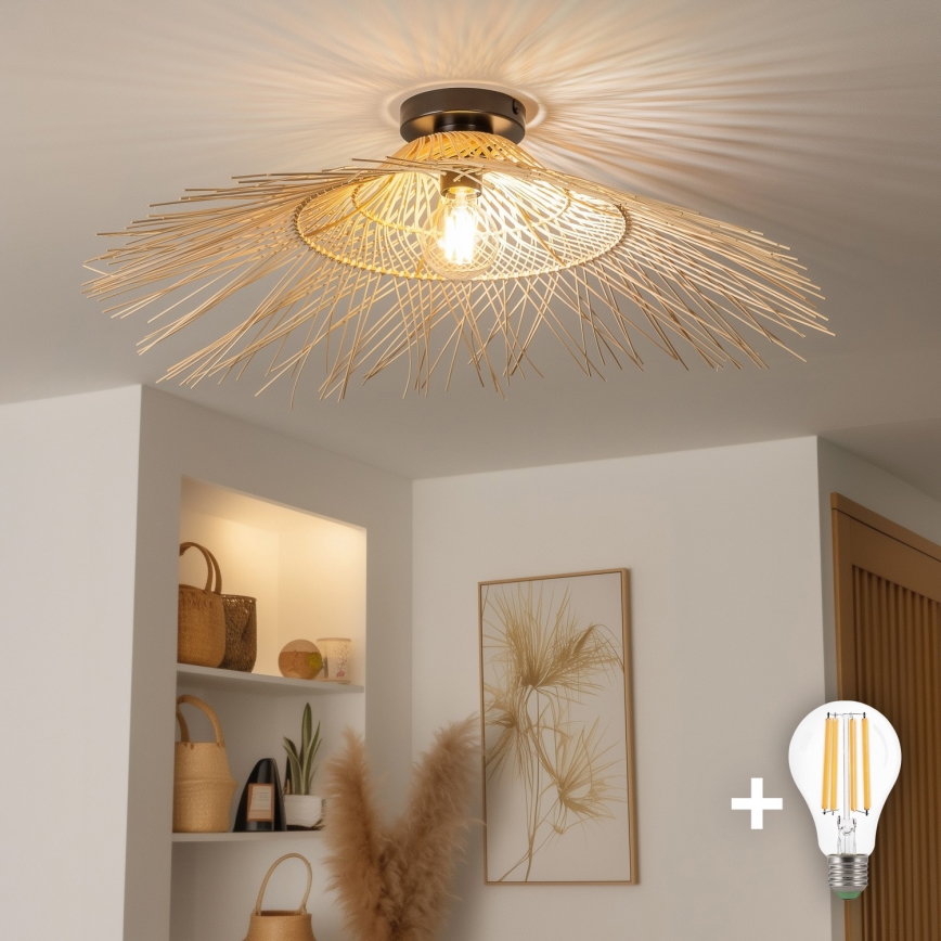 Brilagi - LED Prisadený luster CERIA BOHO 1xE27/40W/230V pr. 70 cm bambus