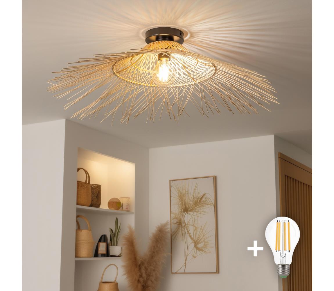 Brilagi - LED prisadený luster CERIA BOHO 1xE27/40W/230V priemer 100 cm bambus BG3988+EG781125