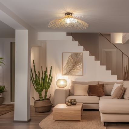 Brilagi - LED prisadený luster CERIA BOHO 1xE27/40W/230V priemer 100 cm bambus